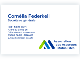 Carte de visite Cornélia Federkeil - secrétaire générale - AAM