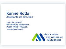 Carte de visite karine Roda -assistante de direction - AAM