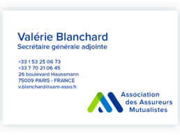Carte de visite Valérie Blanchard - secrétaire générale adjointe -AAM