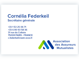 carte visite Cornelia Federkeil - secrétaire générale - AAM