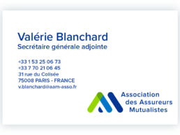carte visite Valerie blanchard - secretaire générale adjointe - AAM